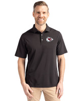 Kansas City Chiefs Cutter & Buck Virtue Eco Pique Recycled Mens Polo Black Front