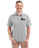 Central Missouri Mules Cutter & Buck Virtue Eco Pique Botanical Print Recycled Mens Polo Black Front