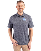 Kentucky Wildcats Cutter & Buck Pike Constellation Print Stretch Mens Polo Black Front