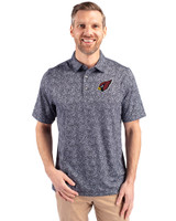 Arizona Cardinals Cutter & Buck Pike Constellation Print Stretch Mens Polo Black Front