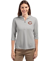 Chicago Bears - Cutter & Buck Virtue Eco Pique Recycled Half Zip Pullover Womens Hoodie Polished Medium Gray Front