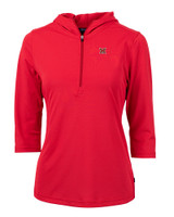 Miami University RedHawks Cutter & Buck Virtue Eco Pique Recycled Half Zip Pullover Womens Hoodie RD_MANN_HG 1