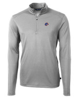 Boise State Broncos Cutter & Buck Virtue Eco Pique Recycled Quarter Zip Mens Pullover POL_MANN_HG 1