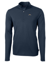 Los Angeles Chargers Cutter & Buck Virtue Eco Pique Recycled Quarter Zip Mens Pullover NVBU_MANN_HG 1