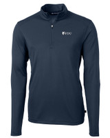 Fairleigh Dickinson Knights Cutter & Buck Virtue Eco Pique Recycled Quarter Zip Mens Pullover NVBU_MANN_HG 