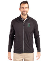 Dartmouth Big Green Cutter & Buck Adapt Eco Knit Hybrid Recycled Mens Full Zip Jacket Black Front