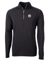 Pittsburgh Steelers Cutter & Buck Adapt Eco Knit Stretch Recycled Mens Quarter Zip Pullover BL_MANN_HG 1
