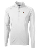 Miami University RedHawks Cutter & Buck Adapt Eco Knit Stretch Recycled Mens Quarter Zip Pullover WH_MANN_HG 1