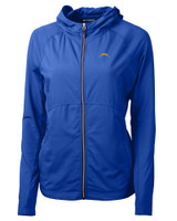Los Angeles Chargers Cutter & Buck Adapt Eco Knit Hybrid Recycled Womens Full Zip Jacket TBL_MANN_HG 1