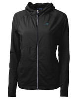 Carolina Panthers Cutter & Buck Adapt Eco Knit Hybrid Recycled Womens Full Zip Jacket BL_MANN_HG 1