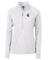 Michigan State Spartans Cutter & Buck Adapt Eco Knit Stretch Recycled Womens Half Zip Pullover WH_MANN_HG 1