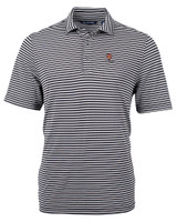 Harvard Crimson Cutter & Buck Virtue Eco Pique Stripe Recycled Mens Polo BL_MANN_HG 
