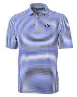 Brigham Young Cougars Cutter & Buck Virtue Eco Pique Stripe Recycled Mens Polo TBL_MANN_HG 1