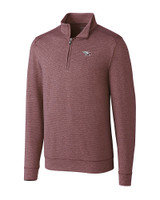 North Carolina Central Eagles Cutter & Buck Shoreline Heathered Quarter Zip Mens Pullover Bordeaux Heather Mannequin