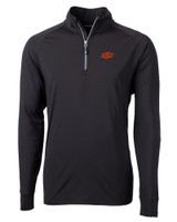 Oklahoma State Cowboys Cutter & Buck Adapt Eco Knit Stretch Recycled Mens Big and Tall Quarter Zip Pullover BL_MANN_HG 1