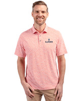 Illinois Fighting Illini Cutter & Buck Virtue Eco Pique Botanical Print Recycled Mens Polo College Orange Front