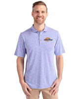 Pepperdine Waves Cutter & Buck Virtue Eco Pique Botanical Print Recycled Mens Polo Chelan Blue Front