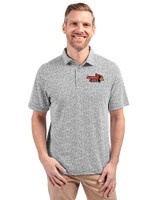 Illinois State Redbirds Cutter & Buck Virtue Eco Pique Botanical Print Recycled Mens Polo Black Front
