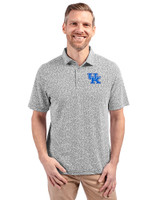 Kentucky Wildcats Cutter & Buck Virtue Eco Pique Botanical Print Recycled Mens Polo Black Front