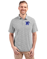 Memphis Tigers Cutter & Buck Virtue Recycled Botanical Print Featherlight Pique Mens  Polo Black Front