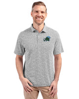 Tulane Green Wave Cutter & Buck Virtue Recycled Botanical Print Featherlight Pique Mens  Polo Black Front