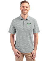 South Florida Bulls Cutter & Buck Virtue Eco Pique Botanical Print Recycled Mens Polo Hunter Green Front