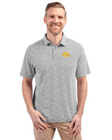 Iowa Hawkeyes Cutter & Buck Virtue Eco Pique Botanical Print Recycled Mens Polo Black Front