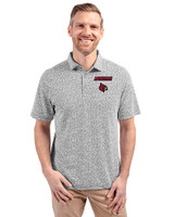 Louisville Cardinals Cutter & Buck Virtue Recycled Botanical Print Featherlight Pique Mens  Polo Black Front
