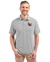 Lamar Cardinals Cutter & Buck Virtue Eco Pique Botanical Print Recycled Mens Polo Black Front