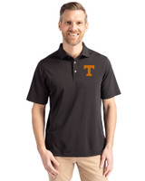 Tennessee Volunteers Cutter & Buck Virtue Eco Pique Recycled Mens Polo Black Front