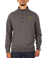 Wichita State Shockers Cutter & Buck Saturday Cotton Blend Mens Big and Tall  Mock Pullover Sweatshirt Charcoal Heather Front