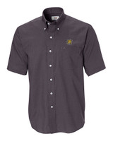 Wichita State Shockers Cutter & Buck Epic Easy Care Nailshead Mens Big and Tall Short Sleeve Dress Shirt Black Mannequin