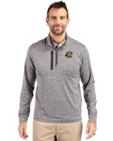 Wichita State Shockers Cutter & Buck Stealth Heathered Quarter Zip Mens Pullover Elemental Grey Front