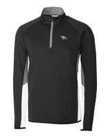 North Carolina Central Eagles Cutter & Buck Traverse Colorblock Stretch Quarter Zip Mens Pullover Black Mannequin