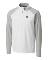 Stanford Cardinal - Cutter & Buck Response Lightweight Hybrid Quarter Zip Mens Pullover Windbreaker White Mannequin