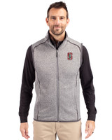 Stanford Cardinal - Cutter & Buck Mainsail Sweater-Knit Mens Big and Tall Full Zip Vest Polished Heather Front