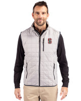 Stanford Cardinal - Cutter & Buck Rainier PrimaLoft® Mens Big and Tall Eco Insulated Full Zip Puffer Vest Polished Medium Gray Front