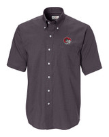 Winston-Salem State Rams Cutter & Buck Epic Easy Care Nailshead Mens Short Sleeve Dress Shirt Black Mannequin