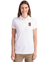 Stanford Cardinal - Cutter & Buck Advantage Eco Tri-Blend Pique Womens Polo White Front