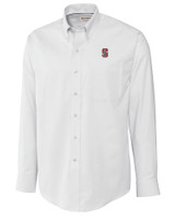Stanford Cardinal - Cutter & Buck Epic Easy Care Nailshead Mens Long Sleeve Dress Shirt White Mannequin