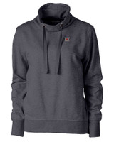 Miami University RedHawks - Cutter & Buck Saturday Cotton Blend Womens Funnel Neck Sweatshirt Charcoal Heather Mannequin
