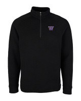 Washington Huskies Cutter & Buck Mens Coastal Half-Zip Black Mannequin