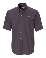 Washington Huskies Cutter & Buck Epic Easy Care Nailshead Mens Short Sleeve Dress Shirt Black Mannequin
