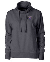 Washington Huskies Cutter & Buck Saturday Cotton Blend Womens Funnel Neck Sweatshirt Charcoal Heather Mannequin