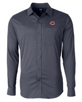 Chicago Bears Cutter & Buck Versatech Geo Dobby Stretch Mens Long Sleeve Dress Shirt Liberty Navy Mannequin