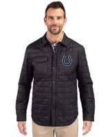 Indianapolis Colts Cutter & Buck Rainier PrimaLoft® Mens Eco Insulated Quilted Shirt Jacket Black Front