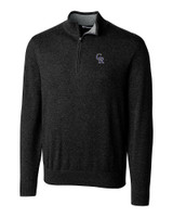 Colorado Rockies Cutter & Buck Lakemont Tri-Blend Mens Quarter Zip Pullover Sweater Black Mannequin