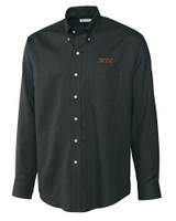 UOP Tigers Cutter & Buck Epic Easy Care Nailshead Mens Long Sleeve Dress Shirt Black Mannequin