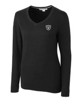 Las Vegas Raiders Cutter & Buck Lakemont Tri-Blend Womens V-Neck Pullover Sweater BL_MANN_HG 