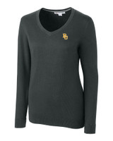Baylor Bears Cutter & Buck Lakemont Tri-Blend Womens V-Neck Pullover Sweater CCH_MANN_HG 1